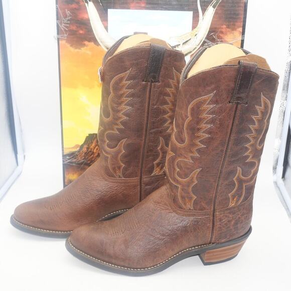 NEW ABILENE Men's 6404 12" Western Boot Antiqued Brown Bison Size 11.5 EE Wide - Picture 2 of 12